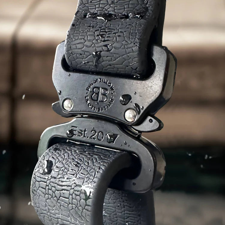 2.5cm Billowthane Combat® Collar With Handle & Rated Clip - Black